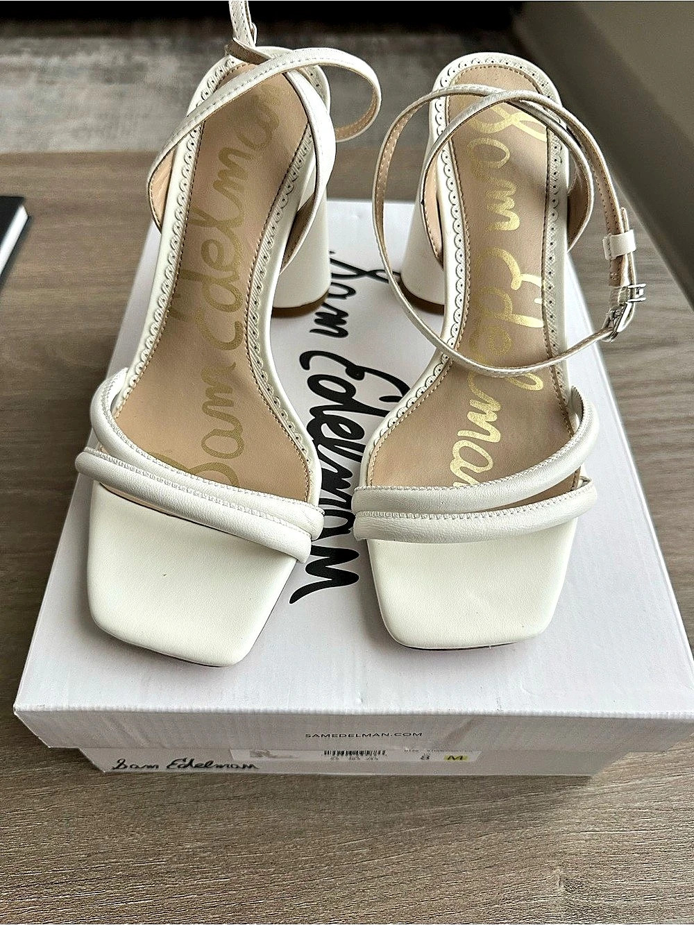 Sam Edelman Kia Block White Heels US 8
